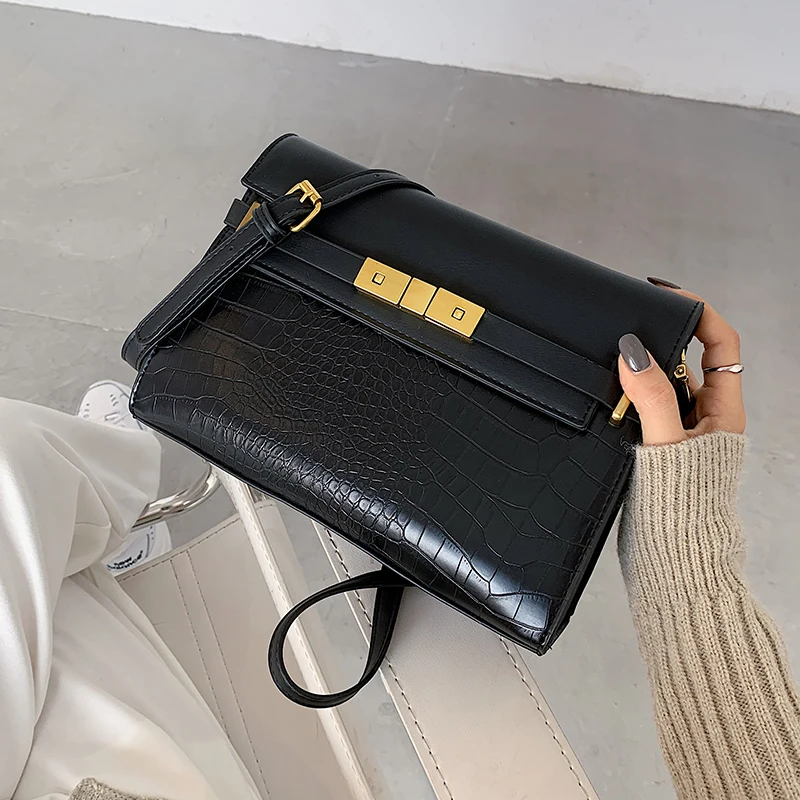 

с доставкой Crocodile pattern PU Leather Crossbody Bags for Women 2020 Women's Trending Branded Shoulder Handbags and Purses